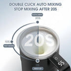 Intelligent Coffee Cup with Lid, 1/3 Counts Automatic Stirring Cup with Temperature Display, USB Rechargeable Stirring Cup for Coffee, Tea, Hot Chocolate, Gift