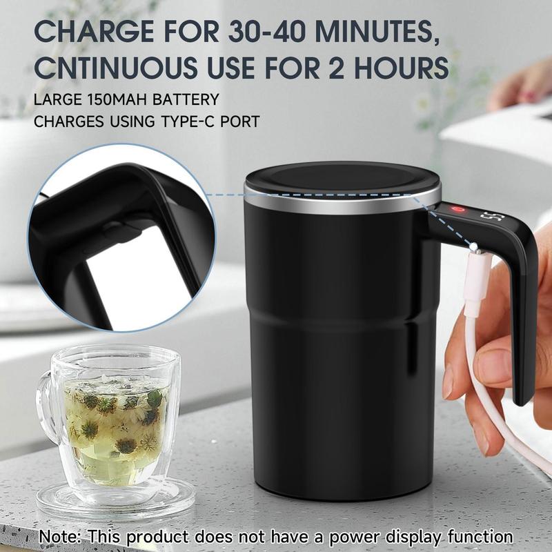 Smart Coffee Mug with Automatic Mixer, Temperature Display and Lid